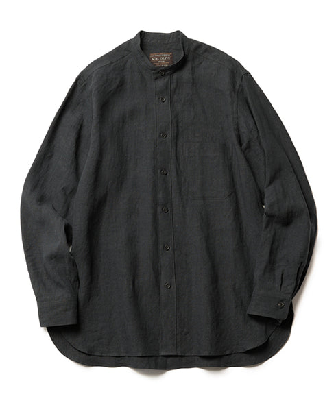 MR.OLIVE / FRENCH LINEN CLOTH / BAND COLLAR L/S SHIRT ミスターオリーブ/フレンチリネンクロス/バンドカラー ロングスリーブシャツ